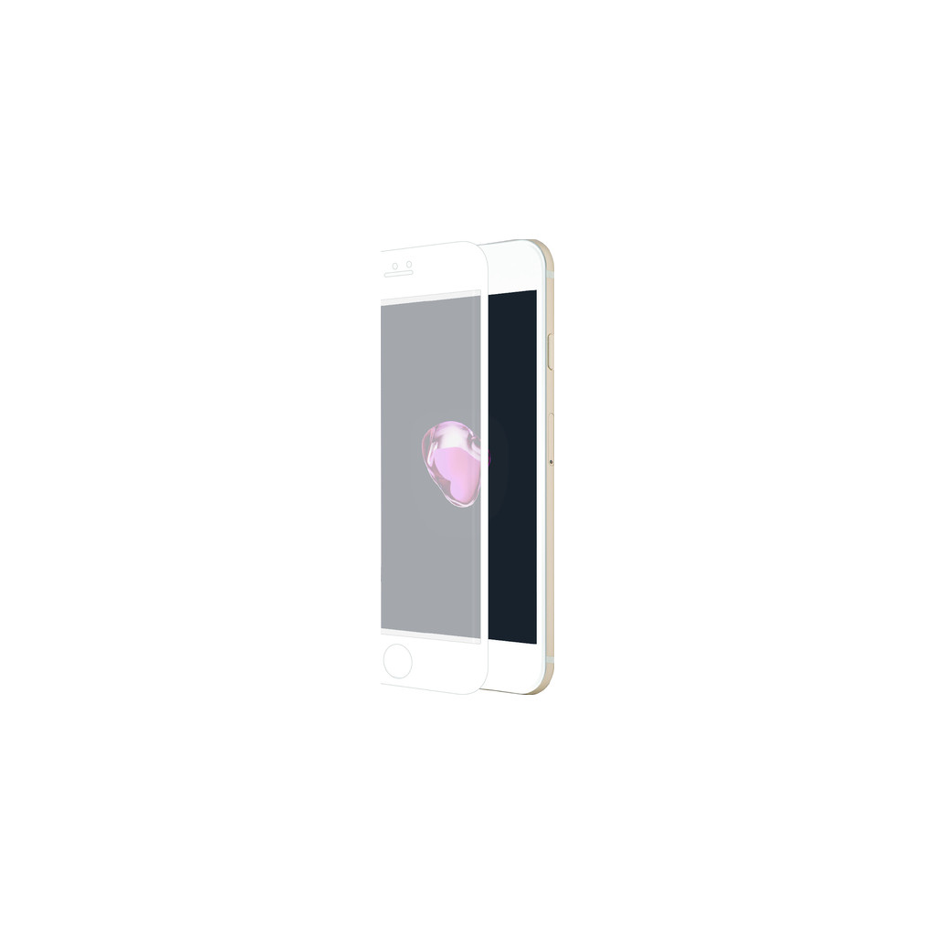 Azuri Protège-écran Incurvé en Verre trempé pour Apple iPhone 7 Lot de 2 Blanc