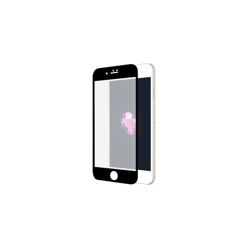 Azuri Protège-écran Incurvé en Verre trempé pour Apple iPhone 7 Lot de 2 Noir