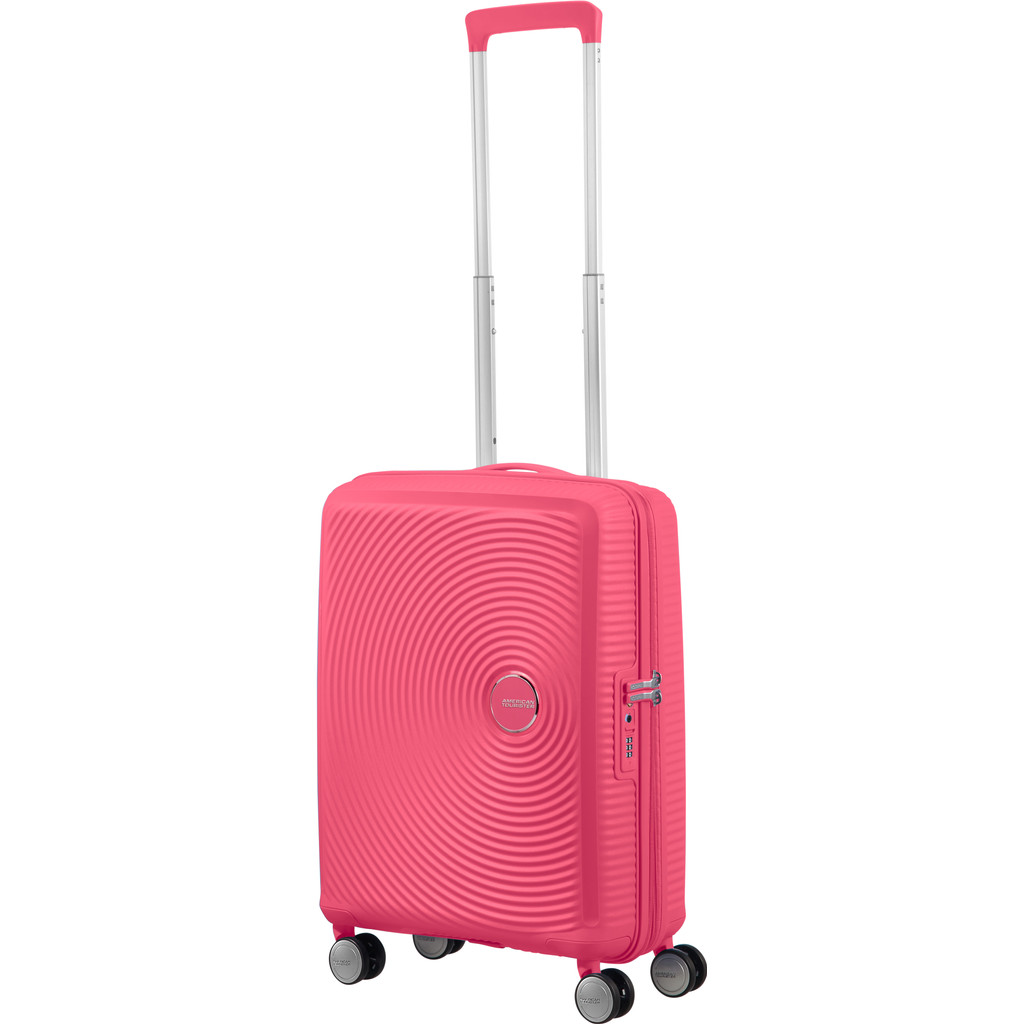 American Tourister Soundbox Expandable Spinner 55cm Hot Pink American Tourister Soundbox Expandable Spinner 55cm Hot Pink