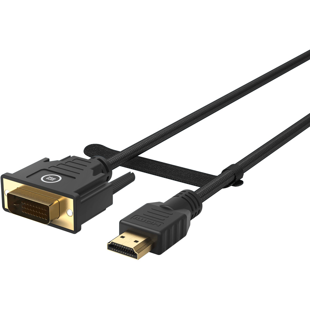 BlueBuilt HDMI naar DVI-D Dual Link Kabel 2 Meter Zwart BlueBuilt HDMI naar DVI-D Dual Link Kabel 2 Meter Zwart