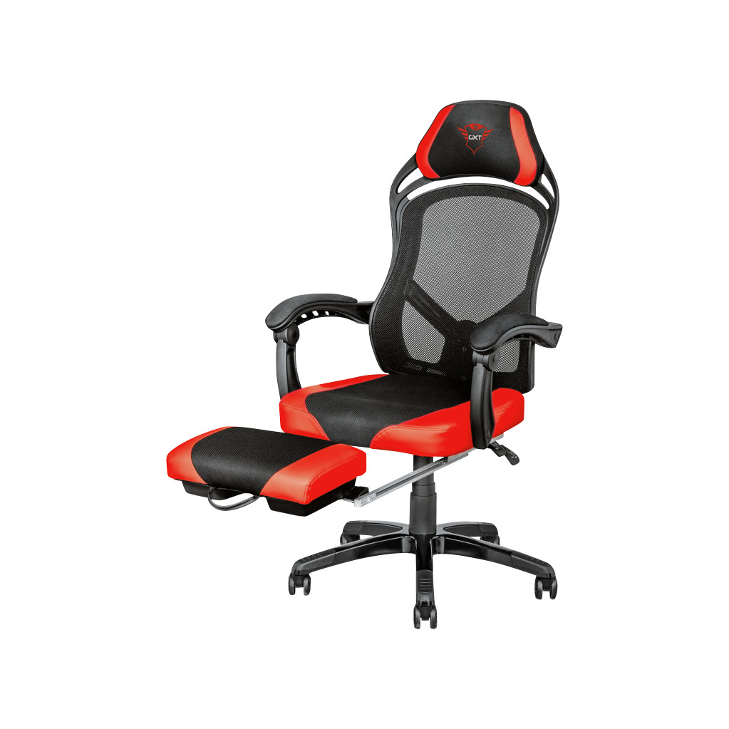 Trust GXT 706 Rona Gaming Stoel met Voetsteun Zwart/Rood