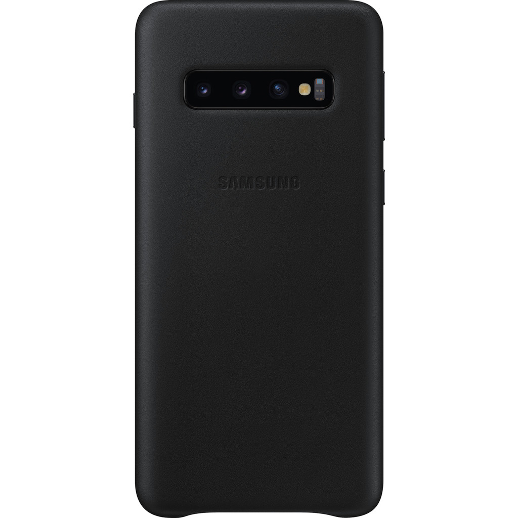 Samsung Galaxy S10 Leather Back Cover Zwart Samsung Galaxy S10 Leather Back Cover Zwart