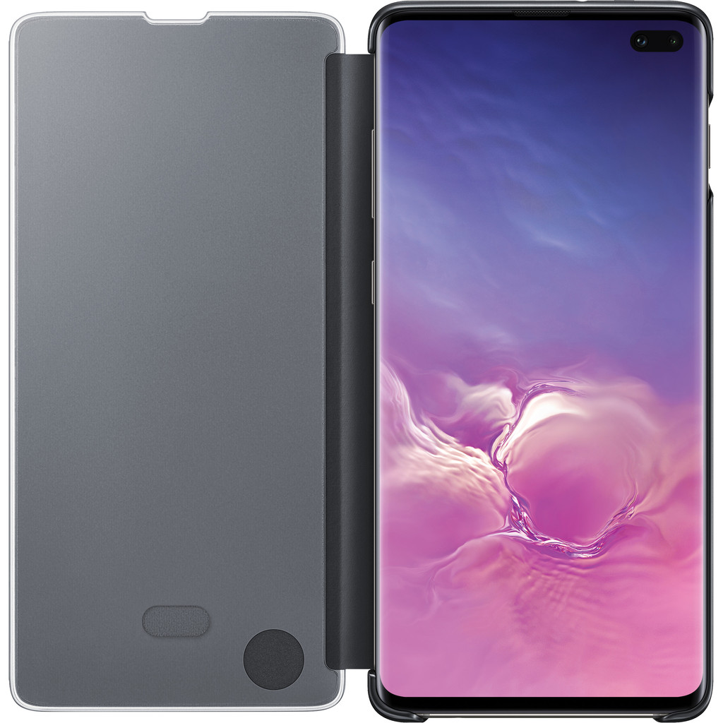 Samsung Galaxy S10 Plus Clear View Cover Book Case Zwart Samsung Galaxy S10 Plus Clear View Cover Book Case Zwart