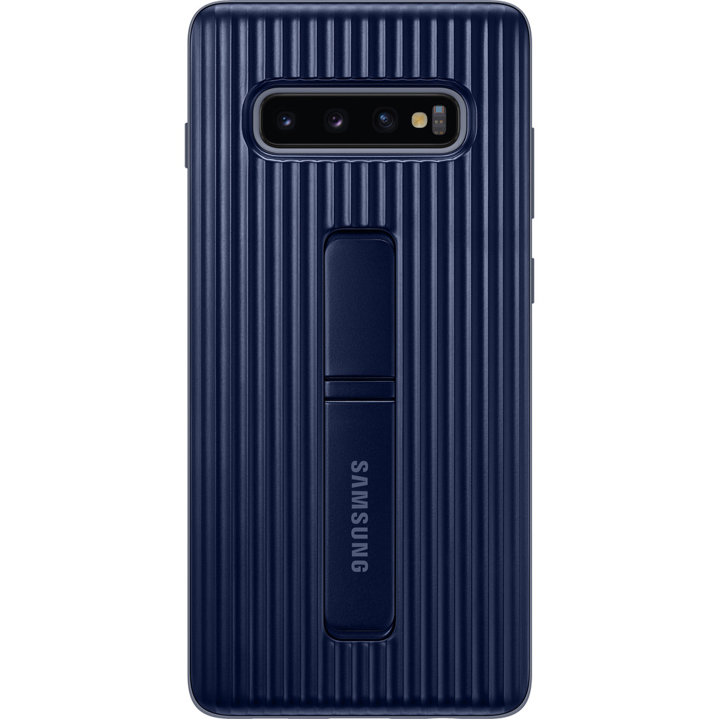 Samsung Galaxy S10 Plus Protect Stand Back Cover Zwart Samsung Galaxy S10 Plus Protect Stand Back Cover Zwart