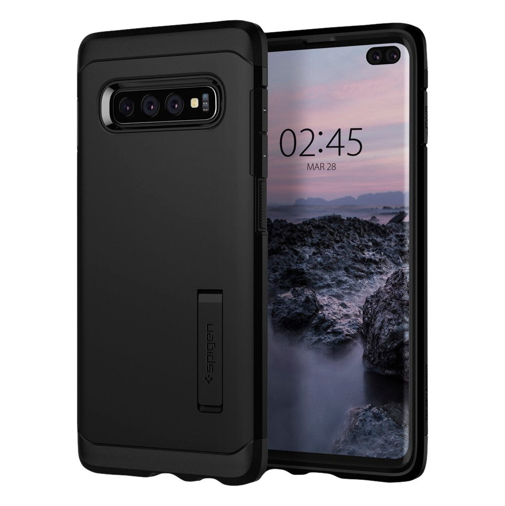 Spigen Tough Armor Samsung Galaxy S10 Plus Back Cover Zwart Spigen Tough Armor Samsung Galaxy S10 Plus Back Cover Zwart