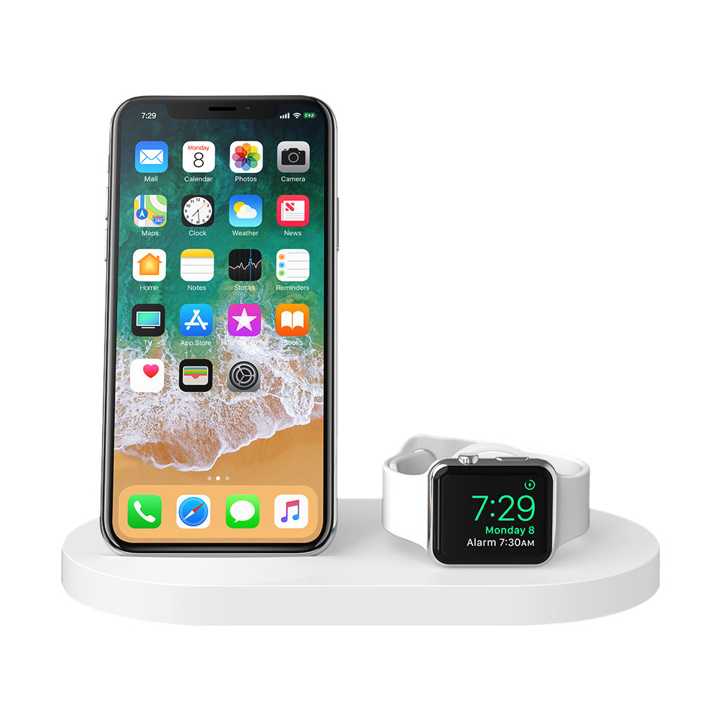 Belkin Boost Up Draadloze Oplader met USB A Poort iPhone/Apple Watch Wit Belkin Boost Up Draadloze Oplader met USB A Poort iPhone/Apple Watch Wit