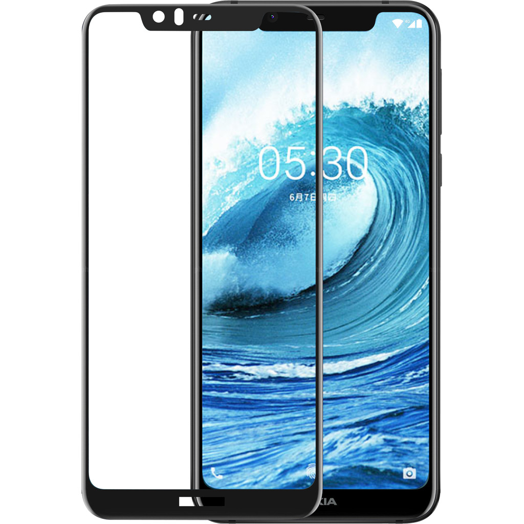 Azuri Gehard Glas Nokia 5.1 Plus Screenprotector Glas Zwart Azuri Gehard Glas Nokia 5.1 Plus Screenprotector Glas Zwart