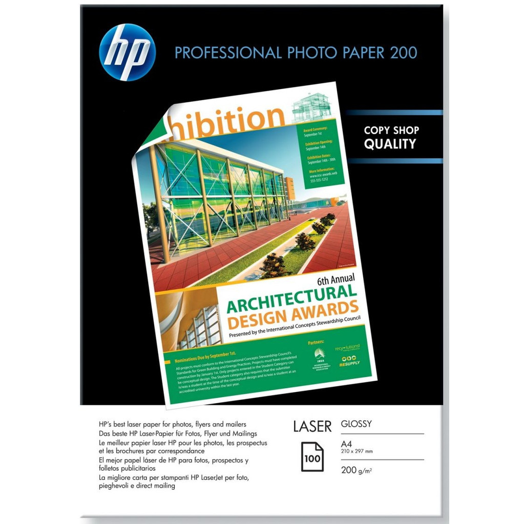 HP Professional Papier photo brillant laser 100 feuilles (A4)