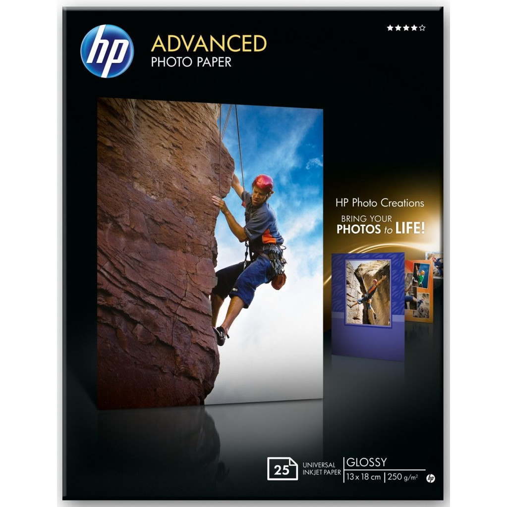 HP Advanced Papier photo brillant 25 feuilles (13 x 18)