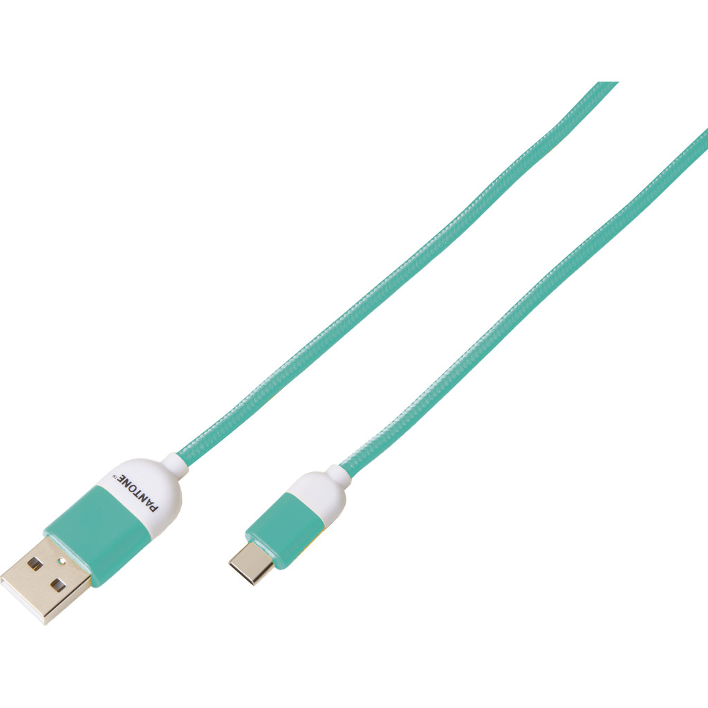Pantone Usb A naar Usb C Kabel 1,5m Nylon Lichtblauw