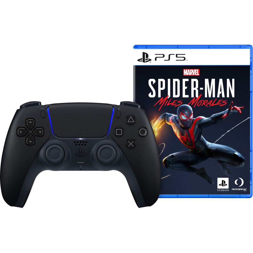 Sony Playstation 5 DualSense Black + Marvel's Spider-Man: Miles Morales