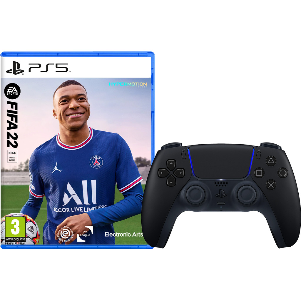 FIFA 22 PS5 + PlayStation 5 Dualsense Controller Midnight Black