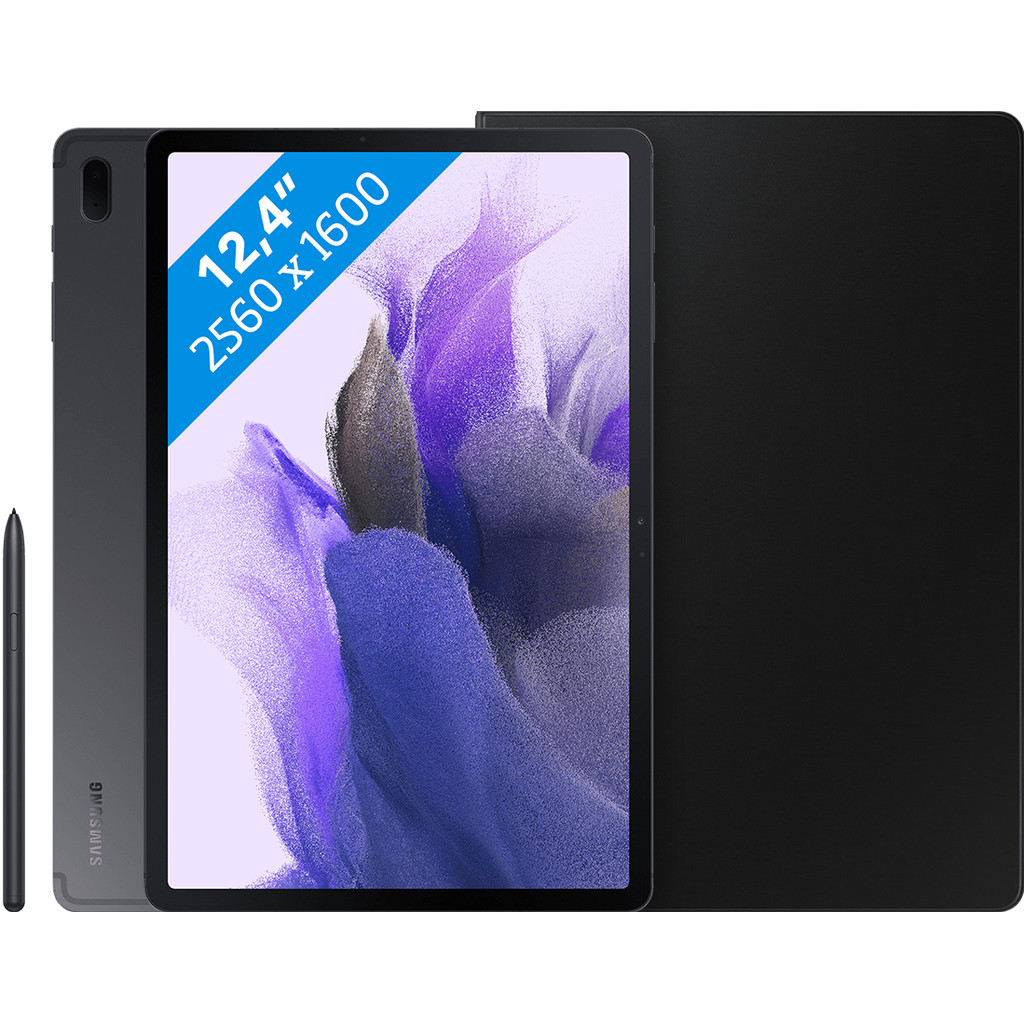 Samsung Galaxy Tab S7 FE 64GB Wifi + 5G Zwart + Samsung Book Case Zwart