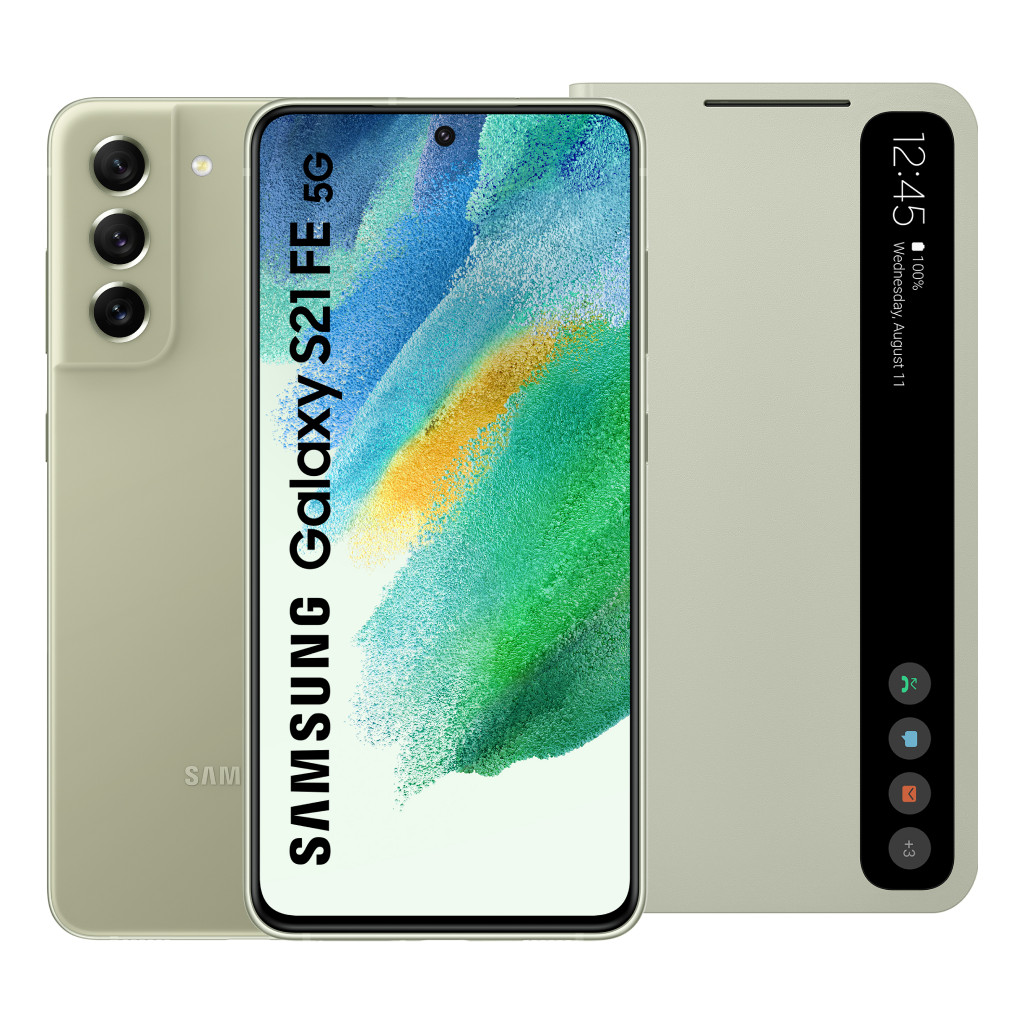 Samsung Galaxy S21 FE 128GB Groen 5G + Samsung Clear View Book Case Groen