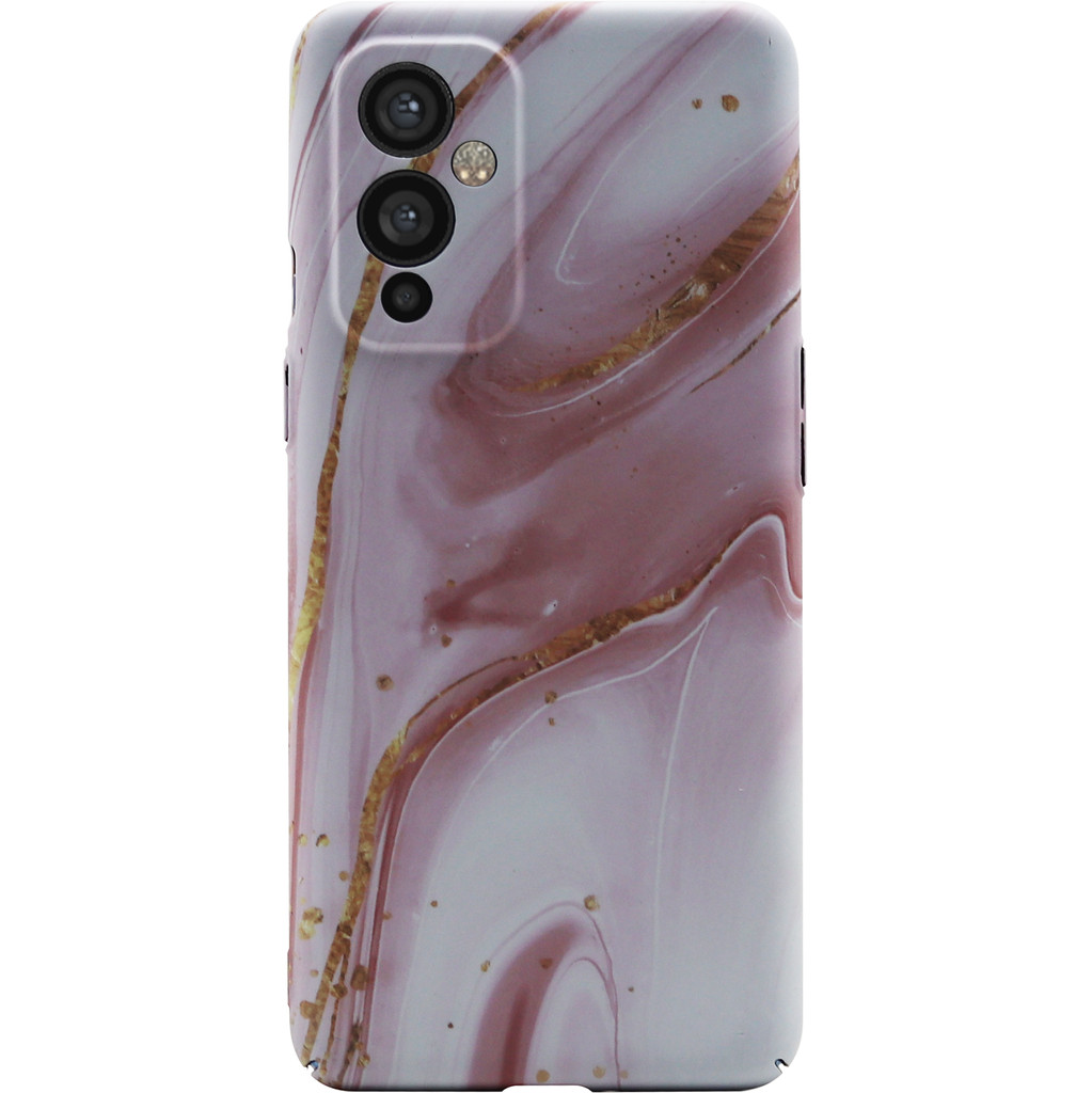 BlueBuilt Pink Marble Hard Case OnePlus 9 Back Cover
