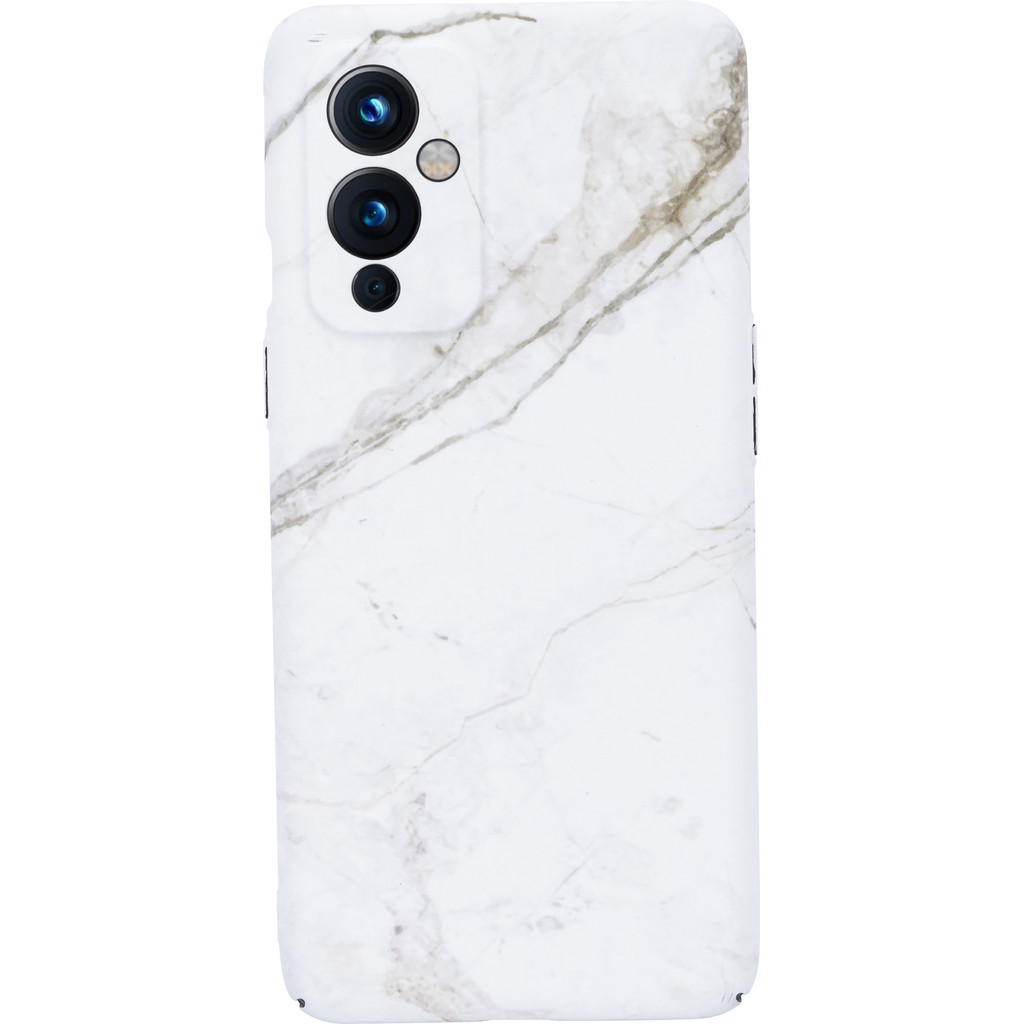 BlueBuilt White Marble Hard Case OnePlus 9 Back Cover