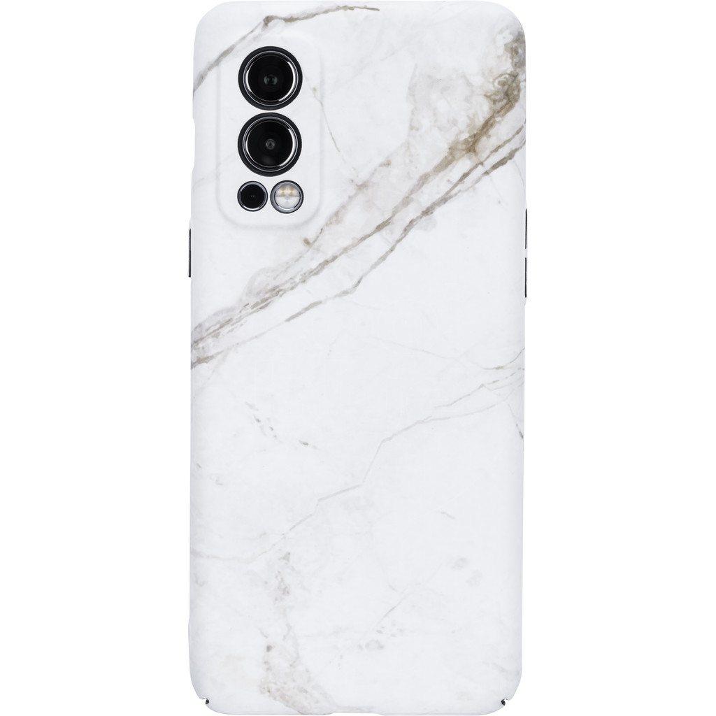 BlueBuilt White Marble Hard Case OnePlus Nord 2 Back Cover