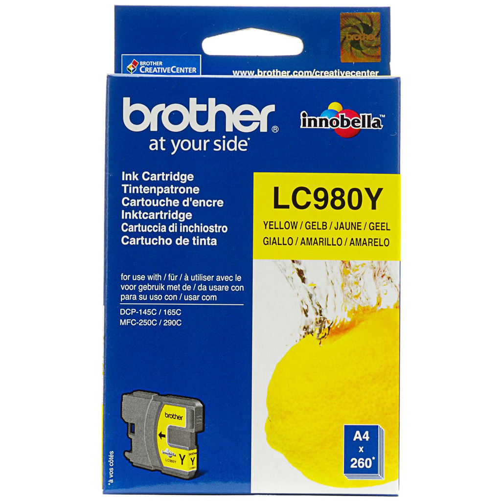 Brother LC-980Y Yellow Ink Cartridge (Jaune)
