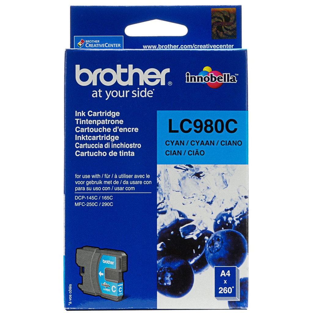 Brother LC-980C Cyan Ink Cartridge (Bleu)