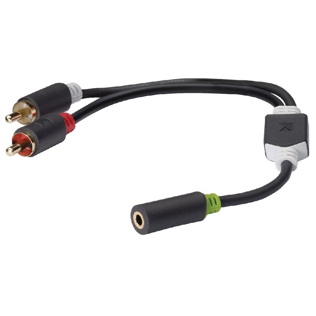 Konig Câble d'adaptateur RCA Mâle - 3,5 mm Femelle 1 Mètre Gris