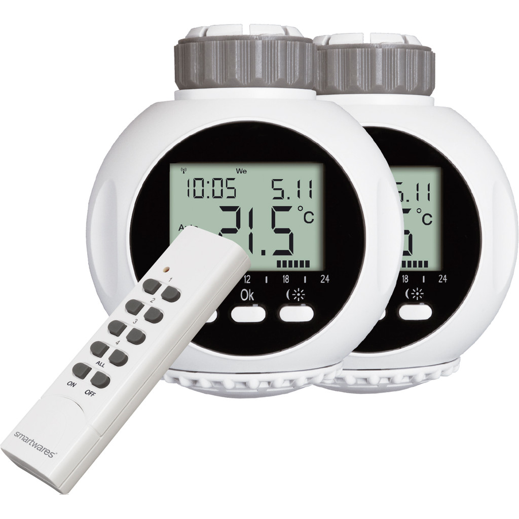 Smartwares Thermostat pour radiateur Lot de 2