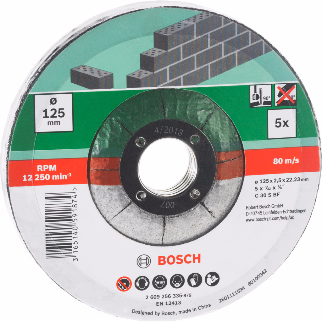 Bosch Slijpschijf Steen 125 mm 5 stuks