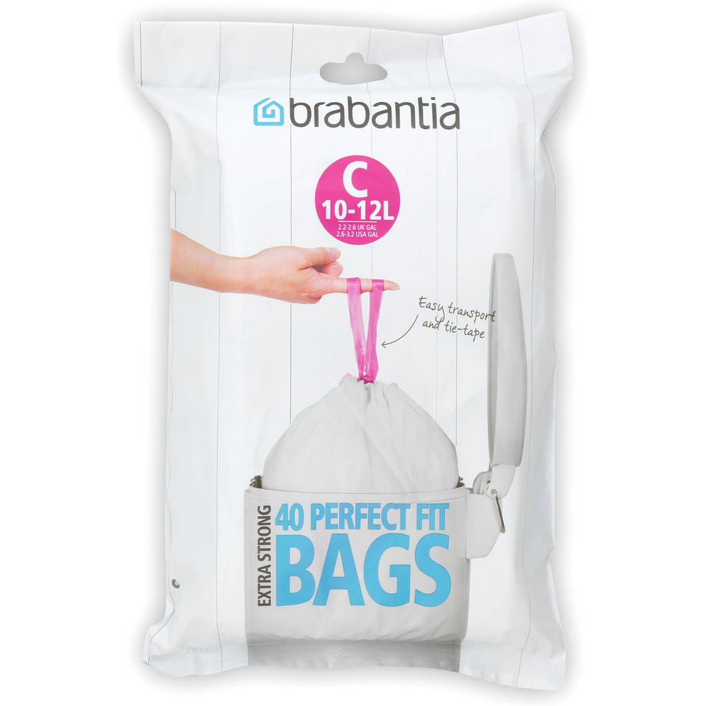 Brabantia Sac poubelle Code C - 10-12 litres (40 pièces)