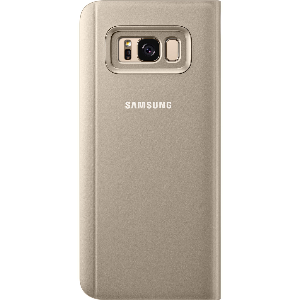 Samsung Galaxy S8 Plus Clear Stand Coque à rabat avec fenêtre Or