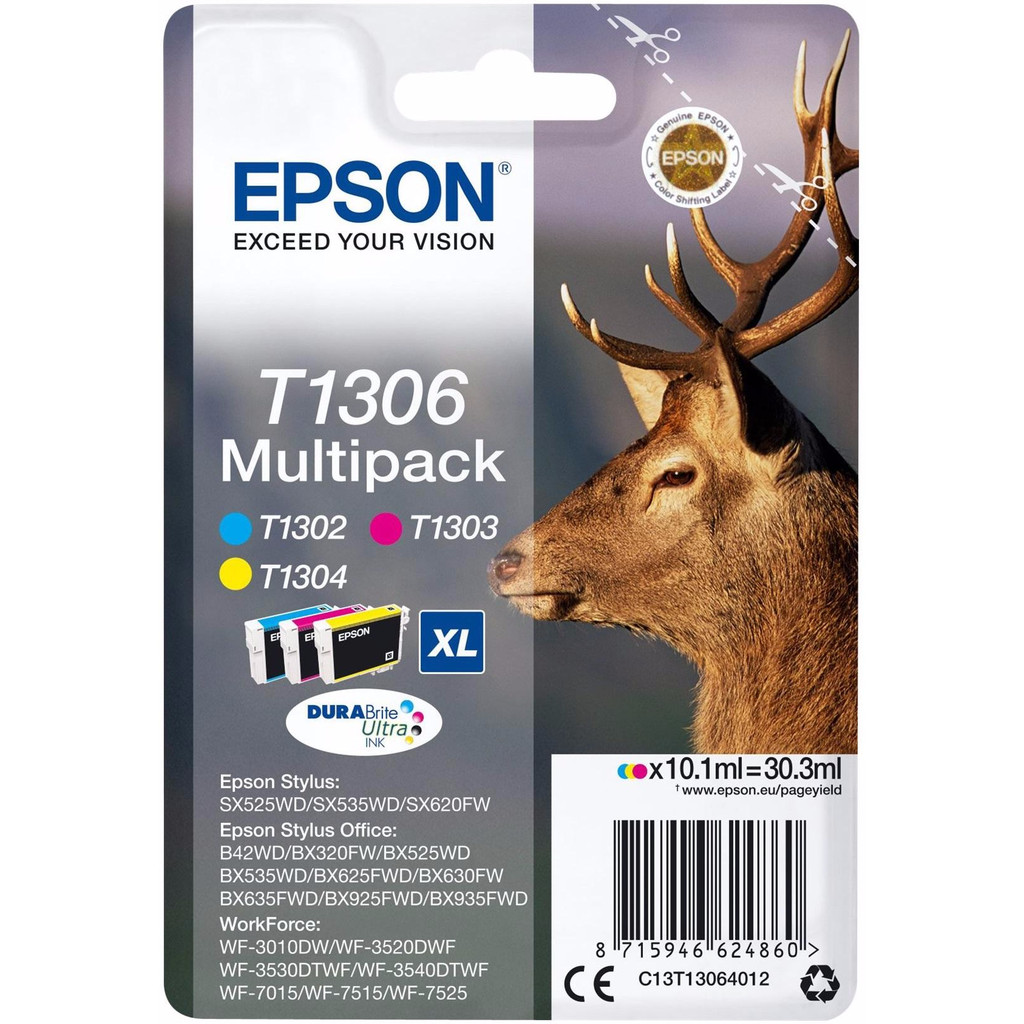 Epson T1306 XL 3 Couleurs Multipack (C13T130640)