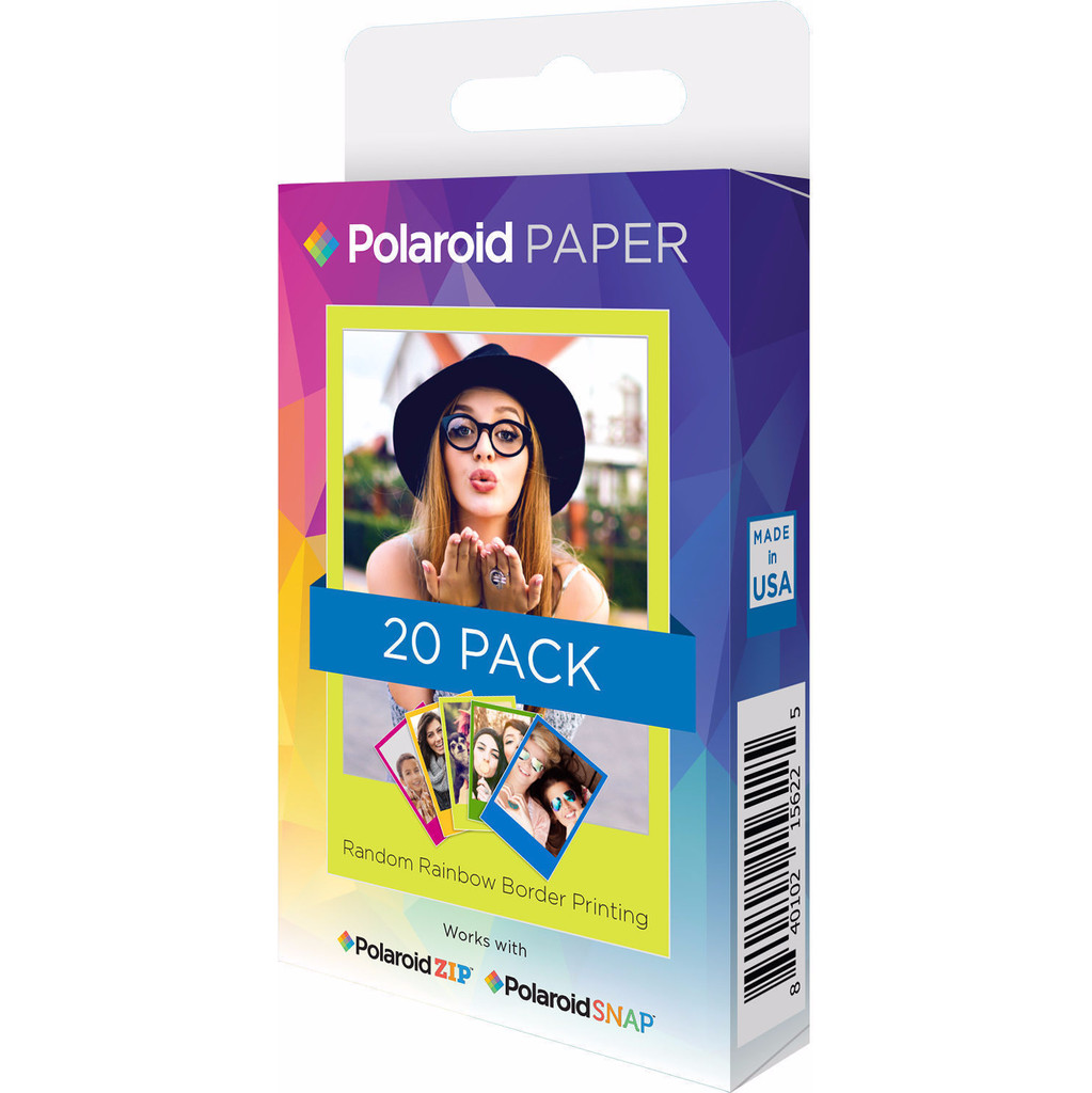 Polaroid ZINK Papier Rainbow 2x3 inch- 20 paquet