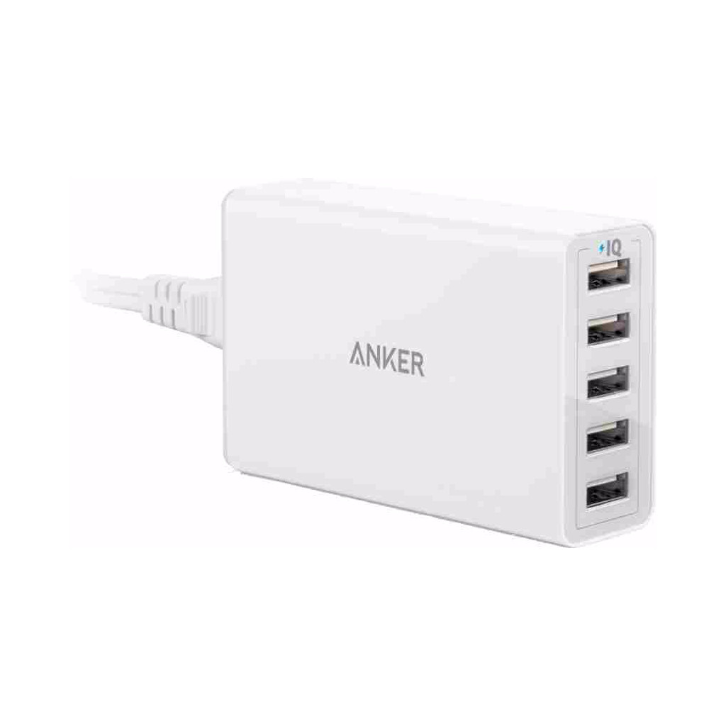 Anker PowerPort 5 avec 5 Ports USB 8A Blanc