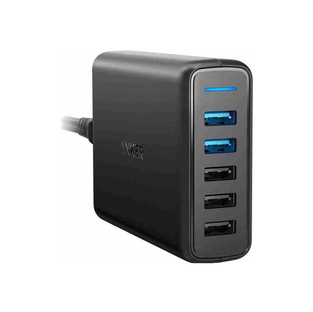 Anker PowerPort Speed Chargeur 3 ports USB + 2 ports USB Quick Charge 3.0 12  A Noir
