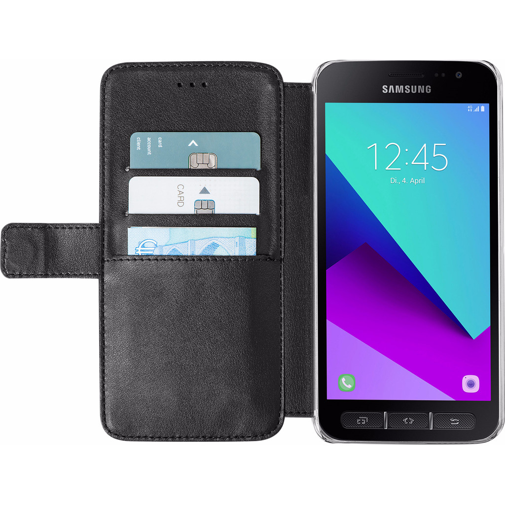 Azuri Coque à rabat portefeuille aimantée pour Galaxy Xcover 4 Noir