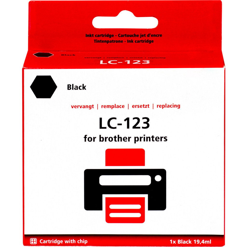 Pixeljet LC-123 Noir pour imprimantes Brother (LC-123BK)