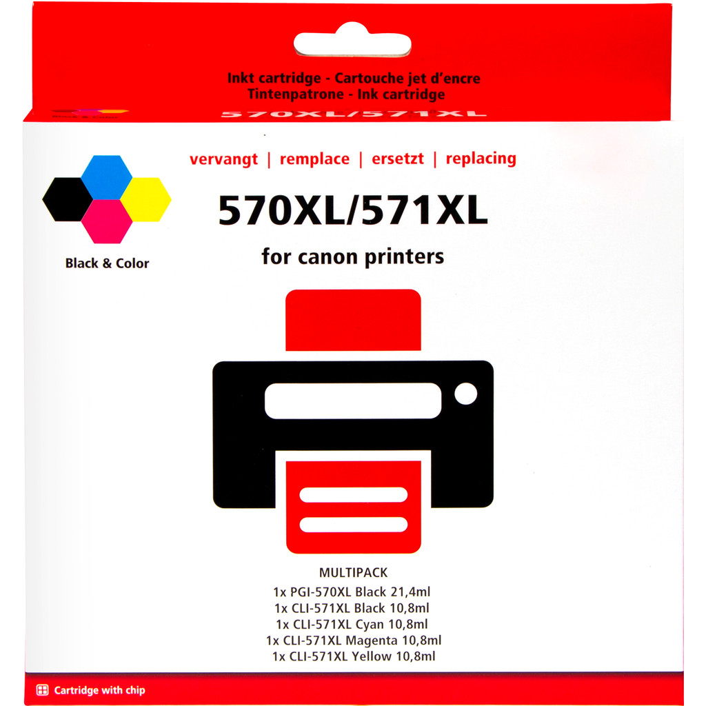 Marque distributeur PGI-570/CLI-571 XL 5-Couleurs pour imprimantes Canon (0372C004)
