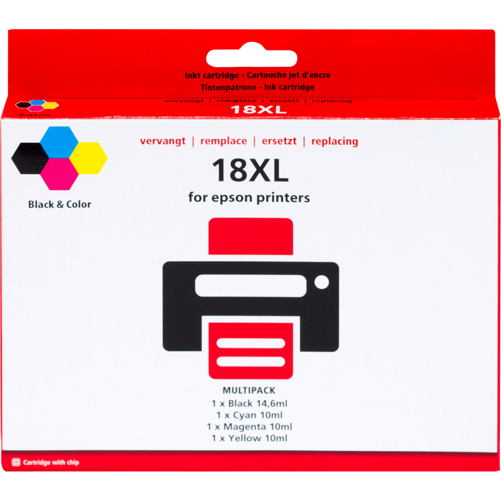 Marque distributeur 18 XL Pack de 4 Couleurs pour Epson (C13T18164010)