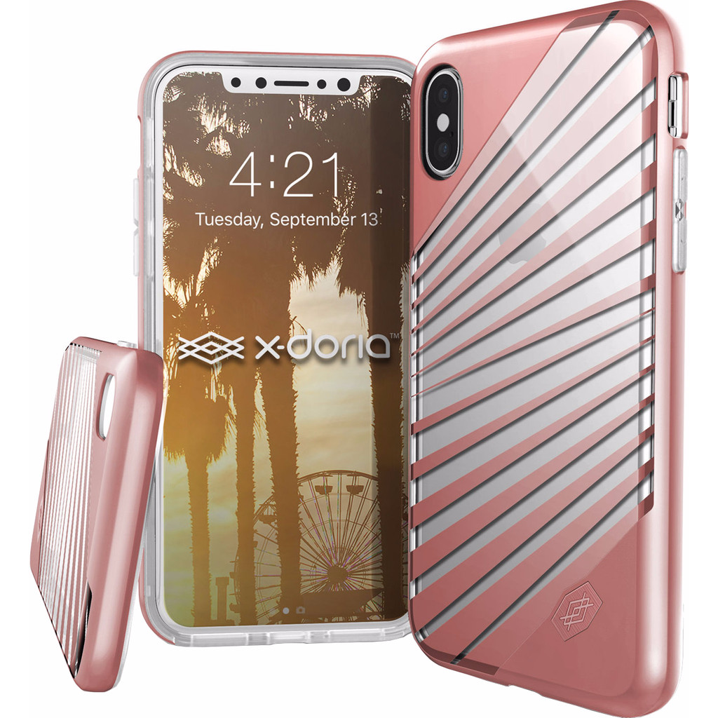 X-Doria Revel Lux Rays Apple iPhone X Back Cover Or Rose
