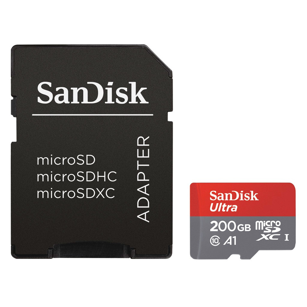 SanDisk microSDXC Ultra 200 Go 100 MB/s CL10 A1 + adaptateur SD