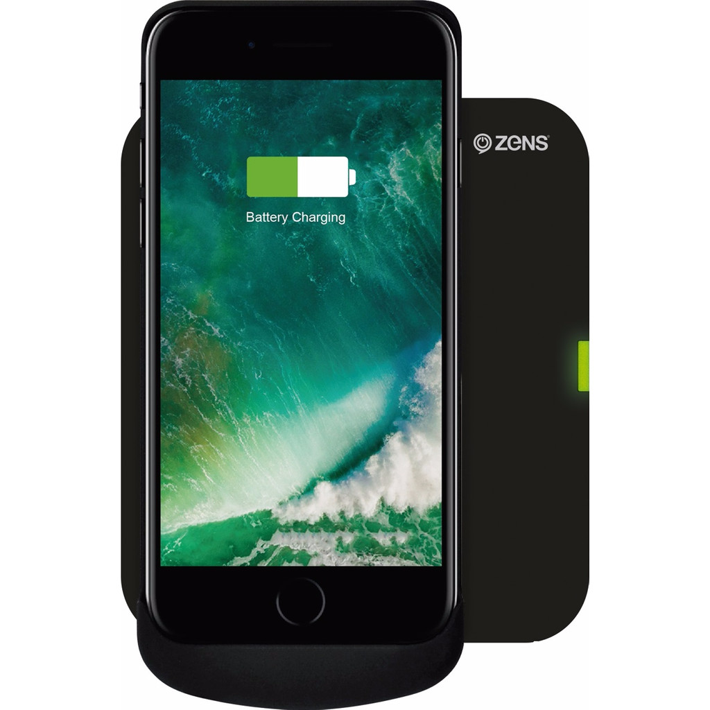 Zens Qi Chargeur sans fil Noir + iPhone 6/6s/7 Coque de chargement