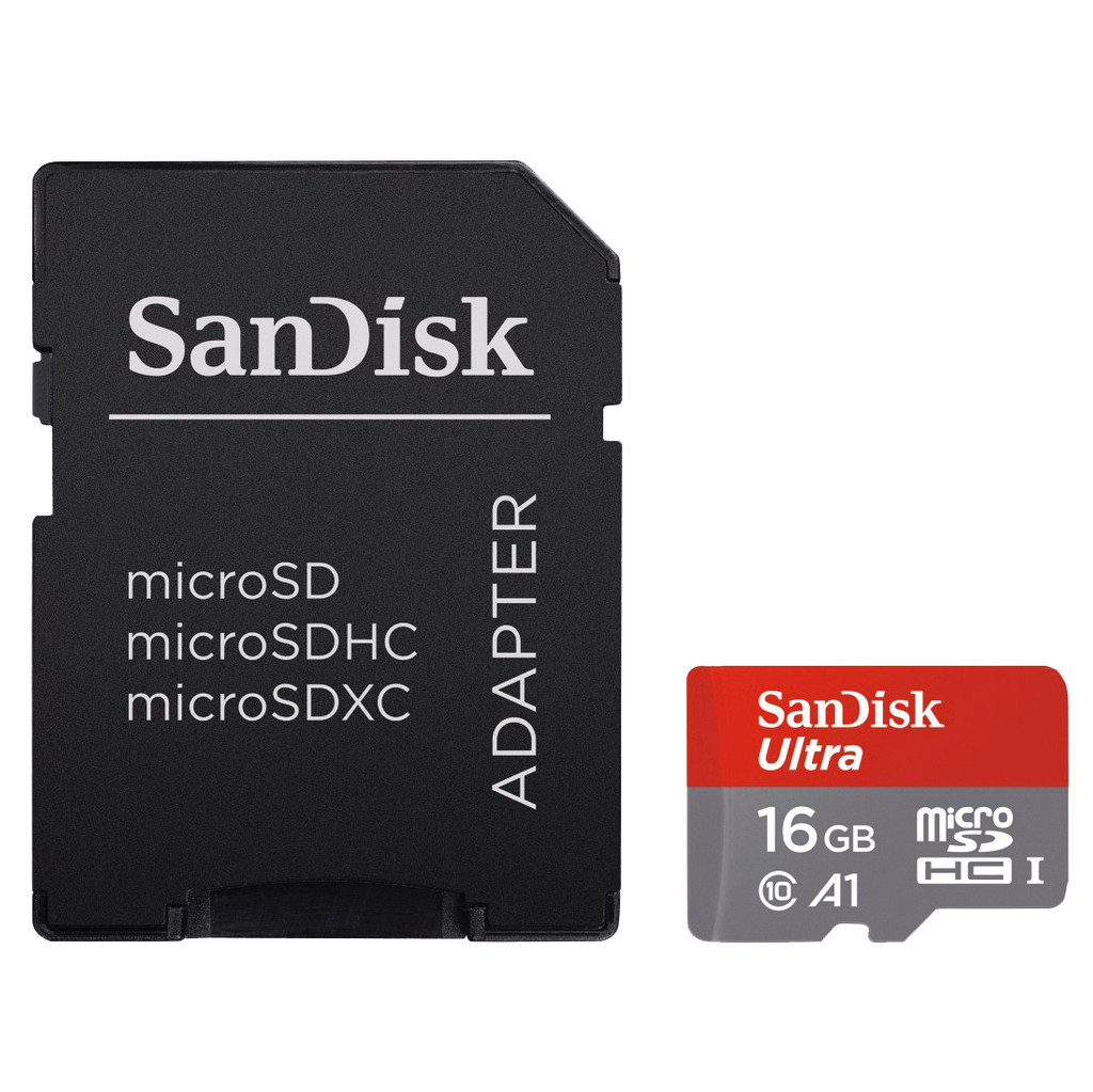 SanDisk microSDHC Ultra 16 Go 98 MB/s CL10 A1 + adaptateur SD