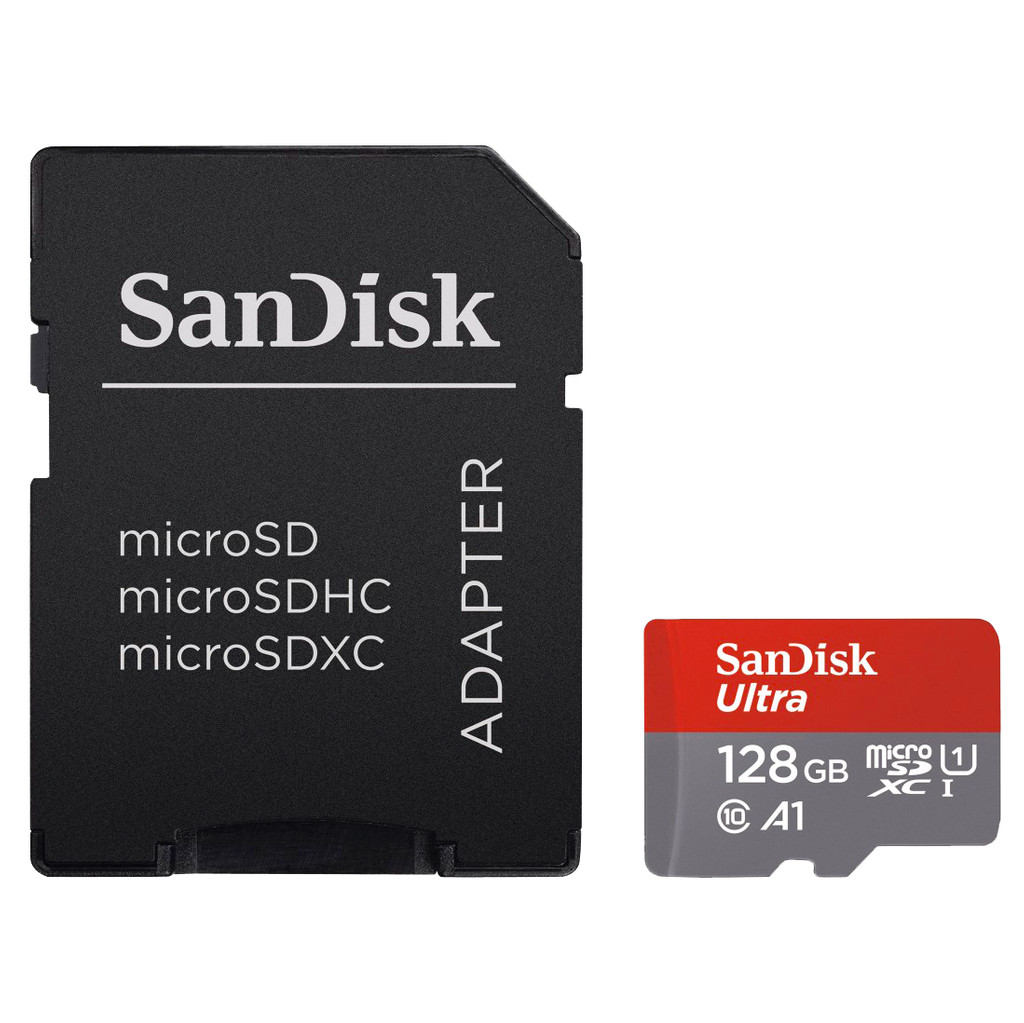 SanDisk microSDXC Ultra 128 Go 100 MB/s CL10 A1 + adaptateur SD