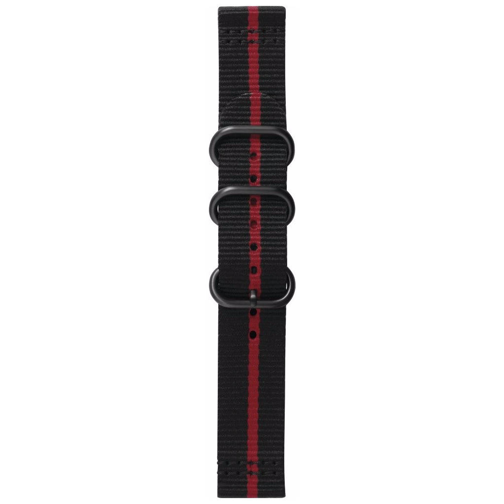 Samsung Gear Sport Bracelet de montre en Nylon Premium Noir/Rouge
