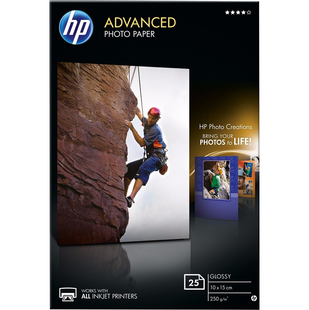HP Advanced Glossy Fotopapier 25 vel 10 x 15 cm