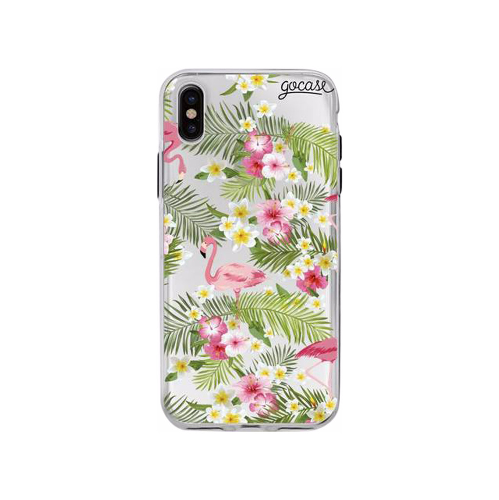 GoCase Back cover TPU Apple iPhone X Flamingos and Flowers
