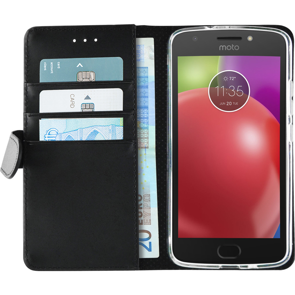 Azuri Coque à rabat Portefeuille magnétique pour Motorola Moto E4 Noir