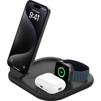 Belkin Boost Charge Chargeur Sans Fil MagSafe et Qi2 3-en-1 15 W avec Support Noir
