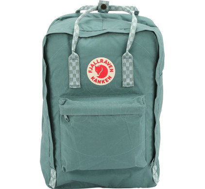 fjallraven kanken backpack frost green chess pattern