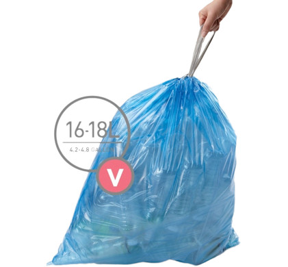 Sacs à ordures sur mesure avec cordon simplehuman Code V, paq. 60, blanc,  16 à 18 L