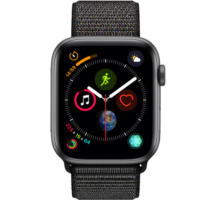 Space gray aluminum case black sport band 2024 series 4