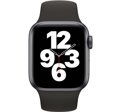 Apple Watch SE 40mm Space Gray Aluminium Zwarte Sportband - Coolblue - Voor  23.59u, morgen in huis
